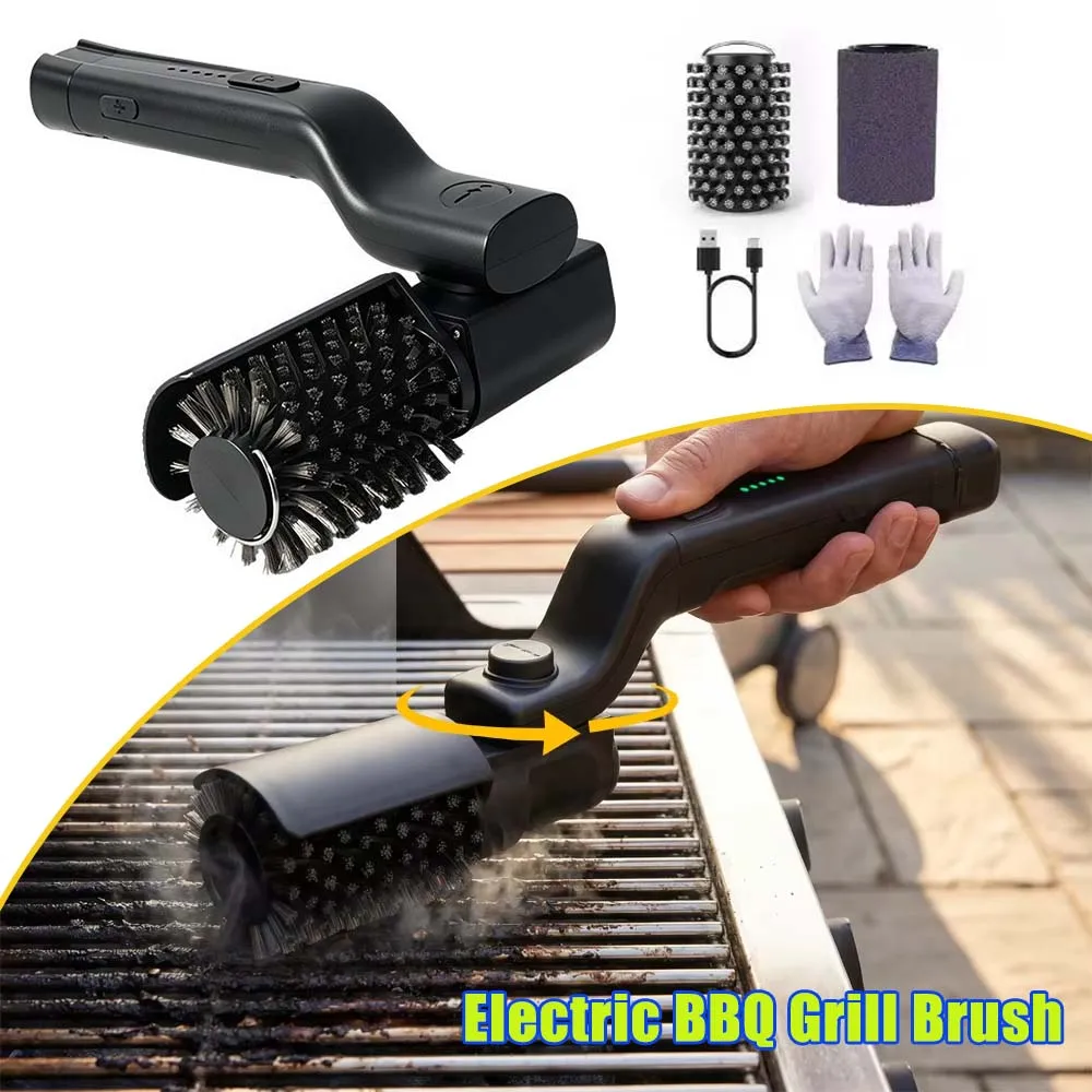 Escova Elétrica Rotativa para Churrasqueira, Limpador de Gordura Pesada, Nova Escova de Rolo para Limpeza de Grelhas de Churrasco, Ferramenta ou Cabeça de Escova