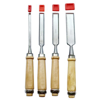 4 pcs Wood Carving Chisel Set 6/12/18/24Mm Professional Woodworking Tools Ergonomic Wooden Handles For Carvers Beginners Gouges