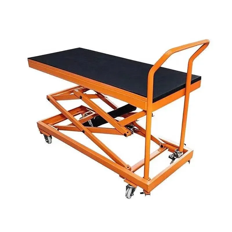 

Xiangyin Foot-operated Movable Electric Hydraulic Scissor Cargo Lift Small Movable Hydraulic Electric Stage Lift Table Trolley