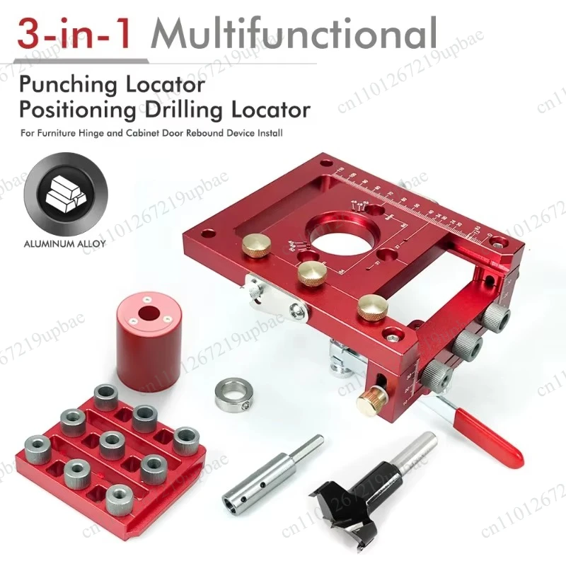 3-in-1 Woodworking Hinge Hole Locator, Punching Positioning Tool for Furniture Making