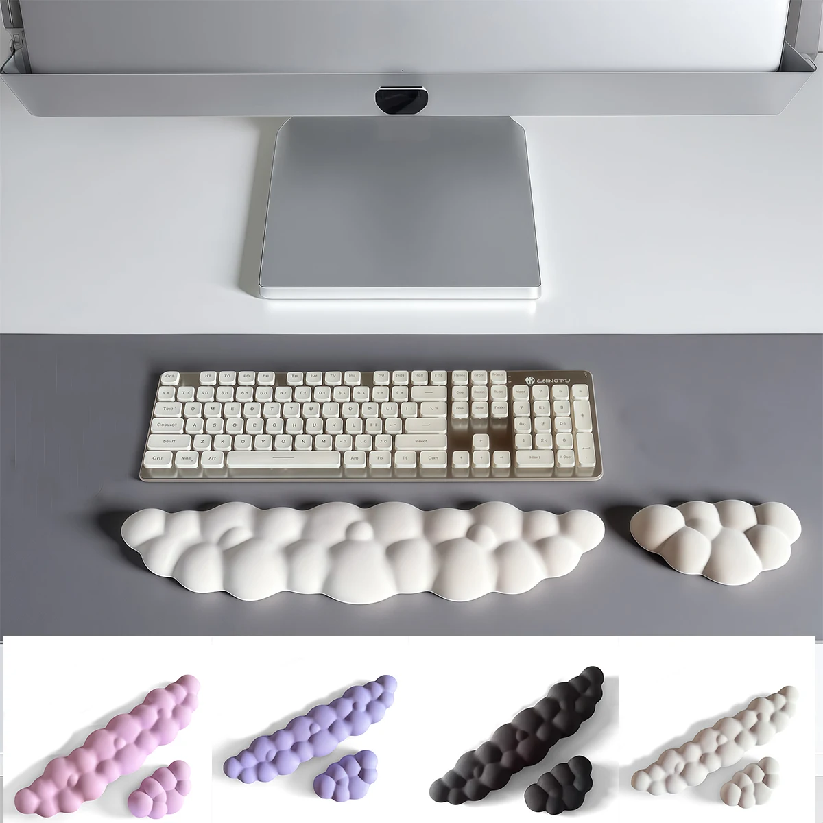 Cloud Shape Wrist Rest Pad Anti-Slip Desk Mat Memory Foam Palm Rest Ergonomic Mouse Pad Typing Wrist Rest Office Accessories key caps keycaps for mechanical keyboard keyboard caps switch opener