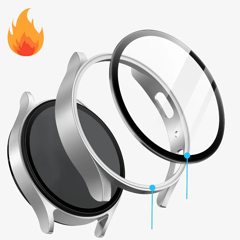 

Tempered Glass+Case for Samsung Galaxy Watch 7/6/5/4 44mm 40mm Accessories cover Full PC bumper screen protector Galaxy watch FE