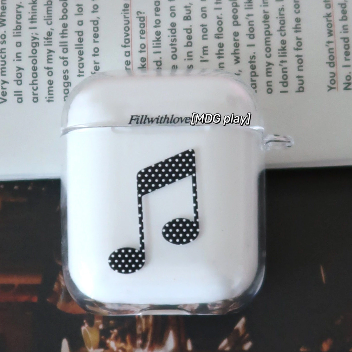 IMusical Note Clear Soft TPU Earphone Case For Airpods 1 2 3 4 Pro Pro2 Pro3 Shockproof with Hook Accessories Airpods Cover
