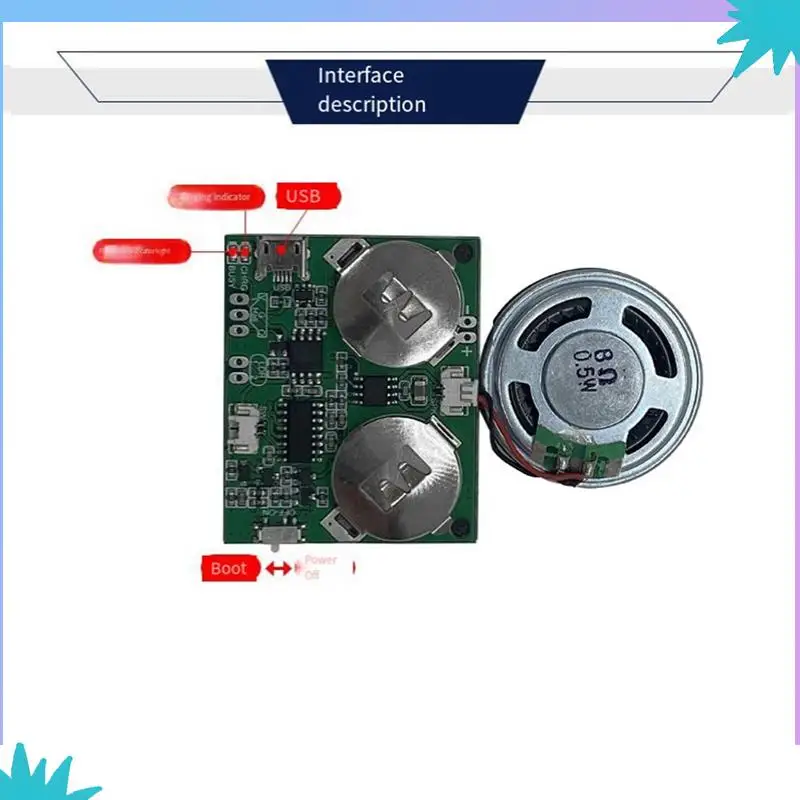 ABZW 2X 記録可能なサウンドモジュールボタン制御サウンドチップ 8 メートル MP3 WAV 音楽音声プレーヤープログラマブルボードとスピーカー