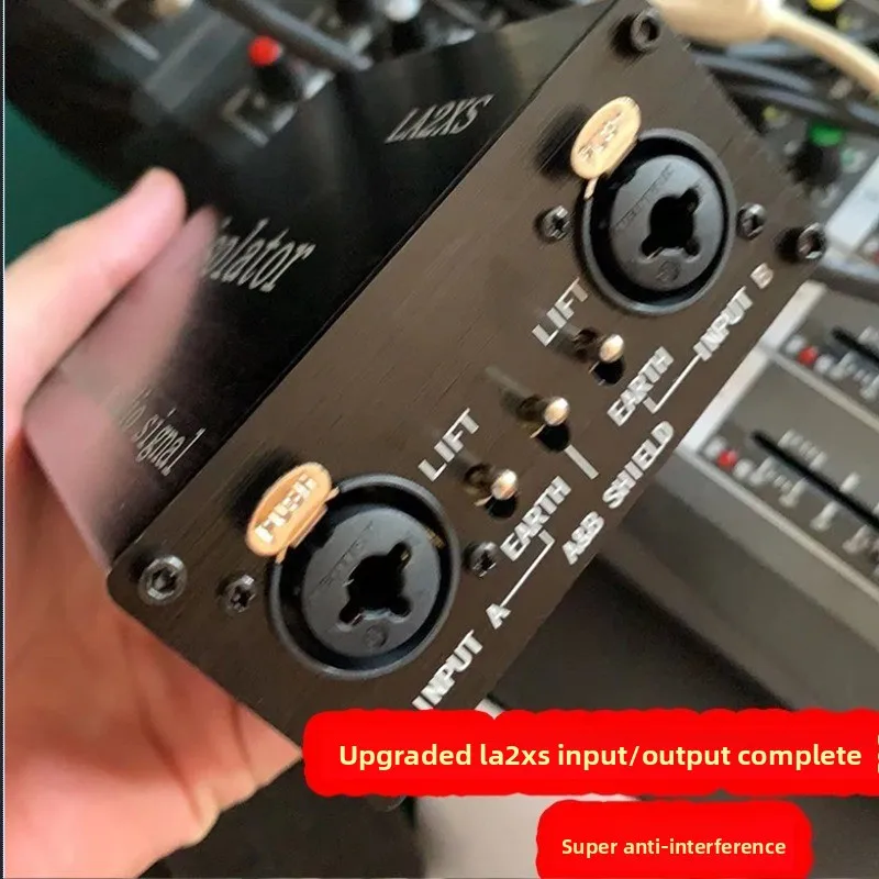A2XS Dual Channel Audio Ground Loop Isolator XLR 6.35mm Noise Filter Eliminate Buzz Hum Sound Audio Signal Cleaner