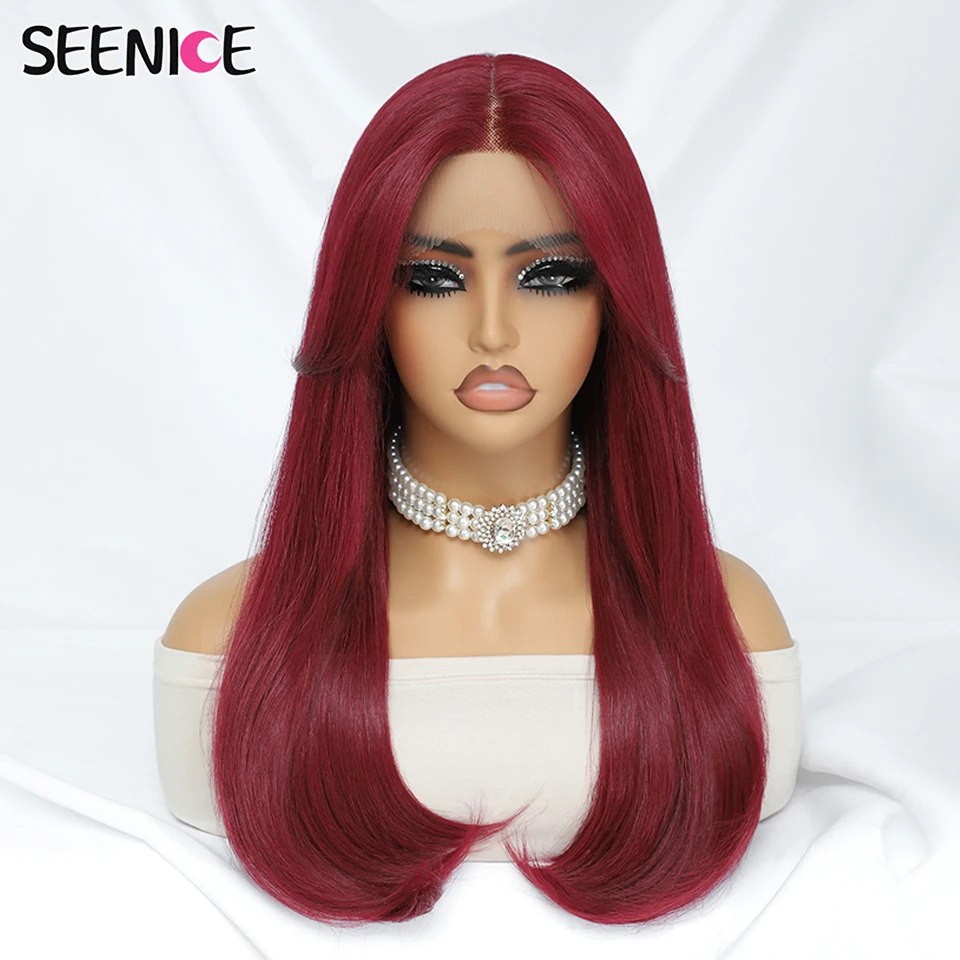 

22Inch Synthetic Lace Front Wigs Long Straight Blonde Ginger Wig For Black Women Natural Ombre Brown Cosplay Lace Wig Halloween