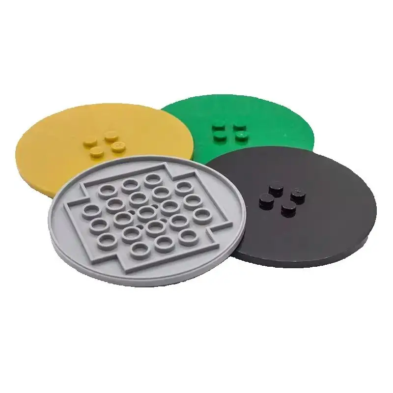 10PCS 6177 Plate Special Bricks Round 8 x 8 with 2 x 2 Parts Center Studs without Groove Compatible MOC Building Block