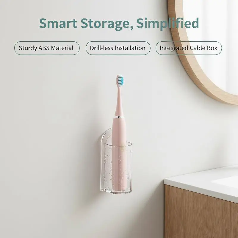 New 1Pc Electric Toothbrush Holder Toothbrush Hanging Rack Wall-mounted Toothbrush Storage Base Tooth Care Storage Stand