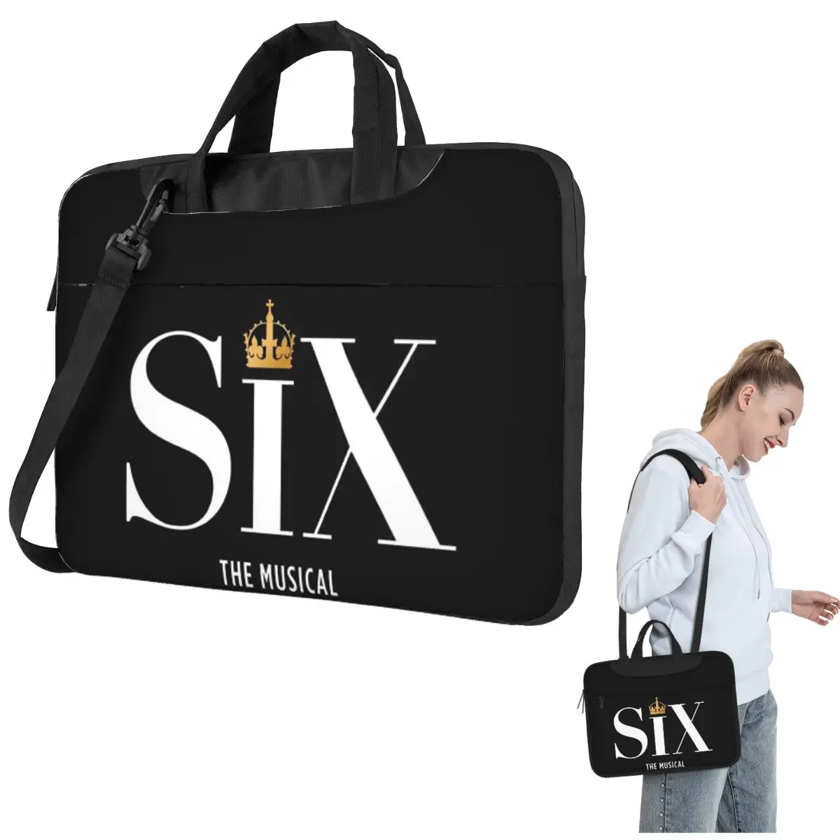 

Six The Musical Crossbody Laptop Bag Case Computer Bag Resistant Protective Notebook Pouch for Macbook Pro