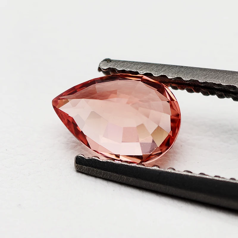 

Lab Grown Padparadscha Tourmaline Loose Stones Pagoda Cut Pear Shape Gemstone Sunset Orange 5x7mm/10x14mm with AGL Certificate