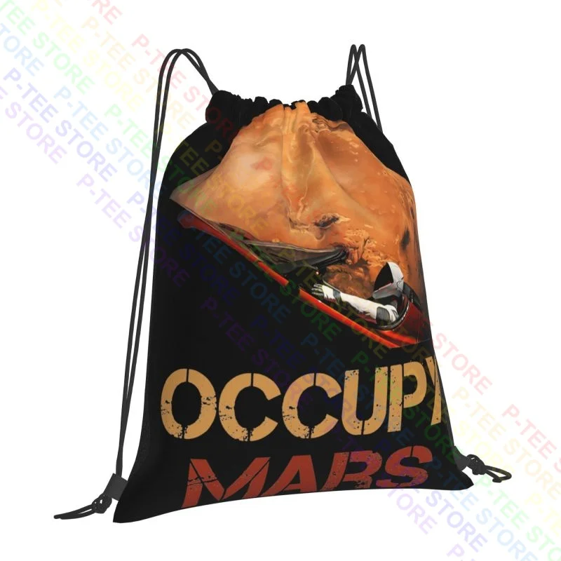 Occupy Mars Spacex Starman Elon Musk Falcon Heavy 9 Drawstring Bags Gym Bag Cute Gym Tote Bag