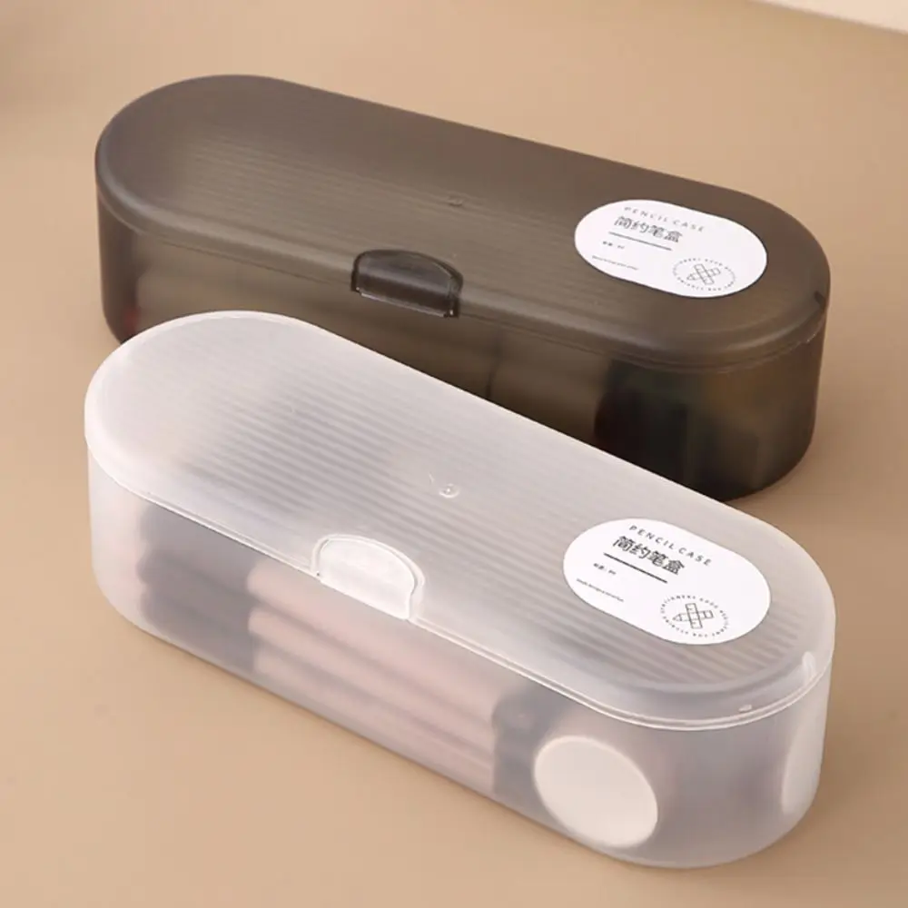 High Quality Plastic Storage Box Transparent Large-capacity Pen Box Stackable Stationery Storage Box Gift