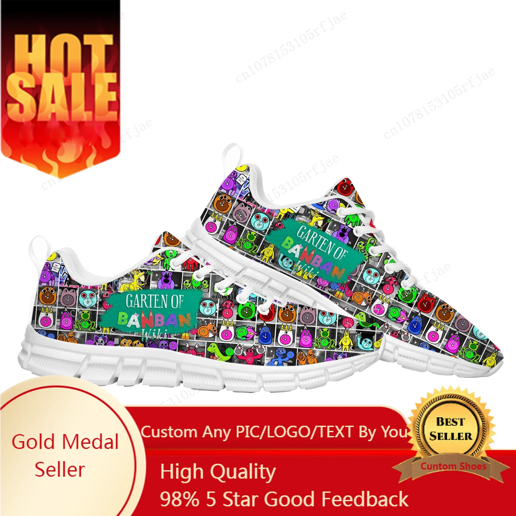 

Garten of Banban Sports Custom Shoes Cartoon Game Mens Womens Teenager Sneaker Tailor Made Couple Built Shoes