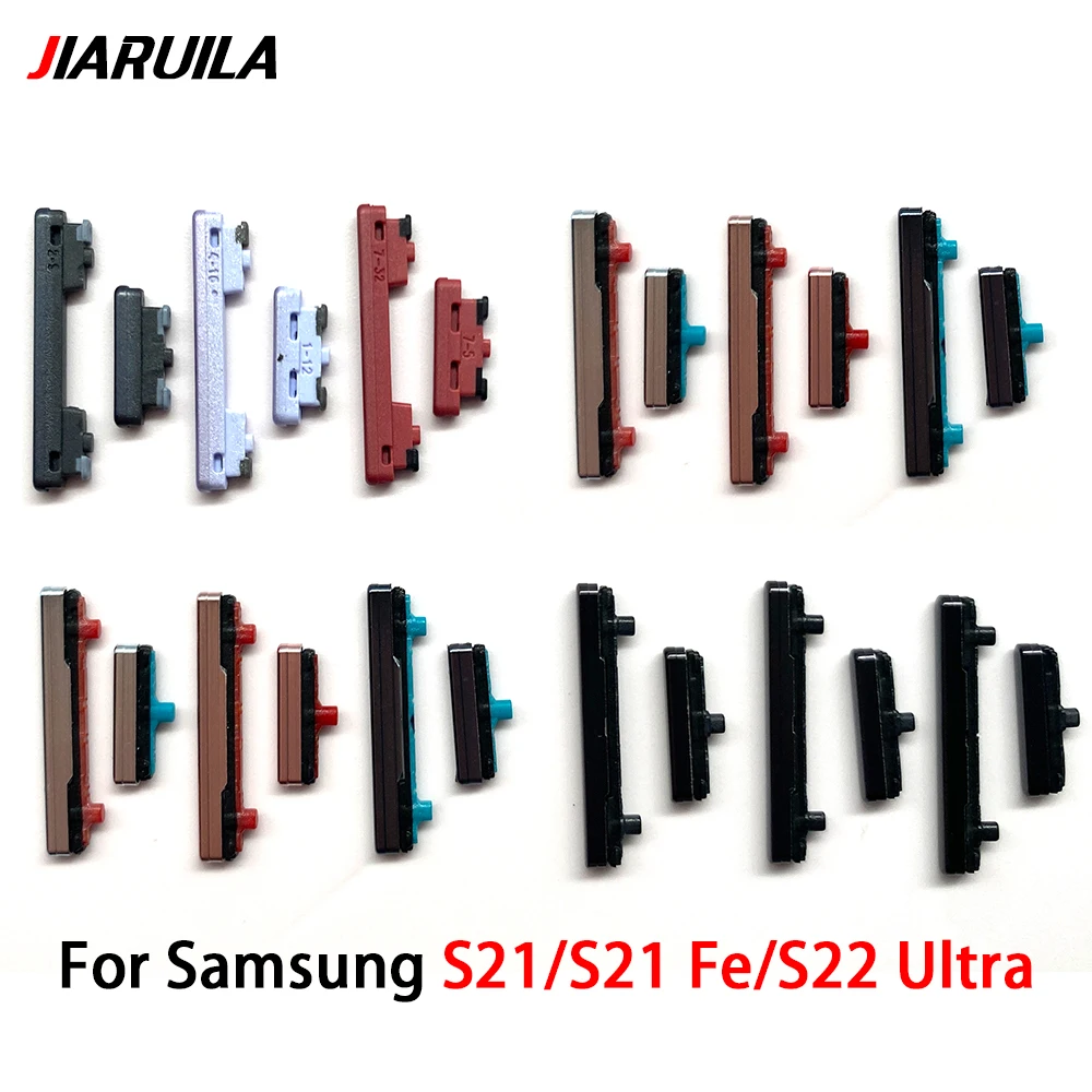 10Pcs，For Samsung S21 G981 / S21 Fe G990 / S22 Ultra S908 Power Switch On/Off Button Volume control Key Button Flex Cable