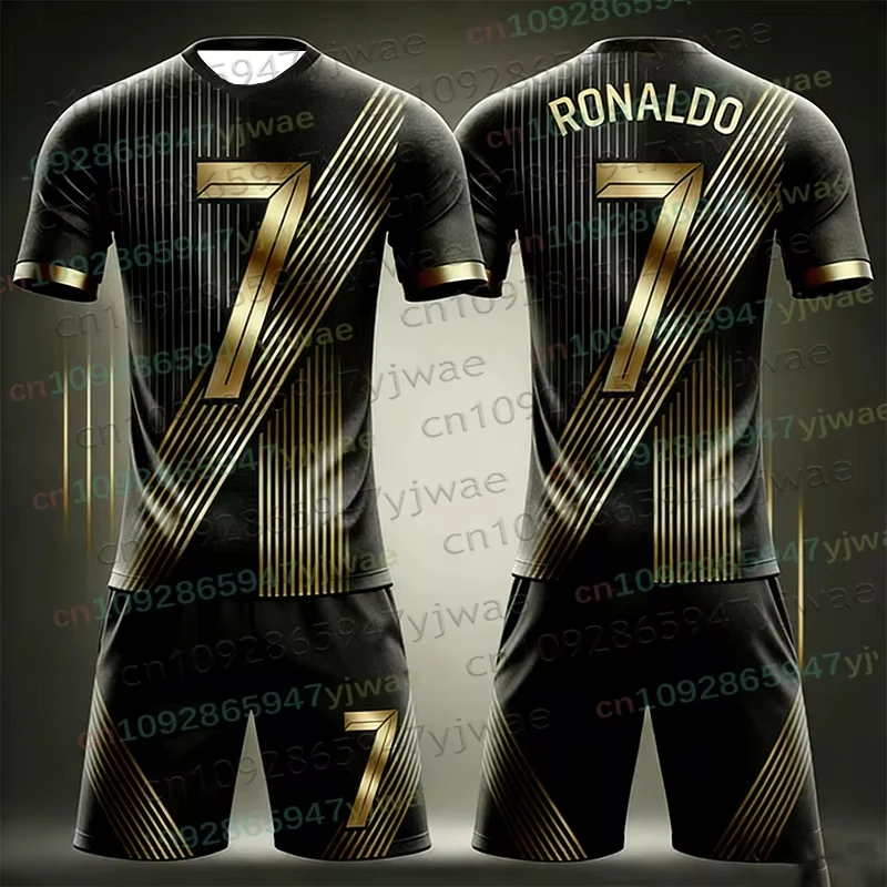 Maglia da calcio edizione speciale Ronaldo n. 7, set con pantaloncini, abbigliamento sportivo da donna e da uomo, stile Harajuku, ideale per l'estate,