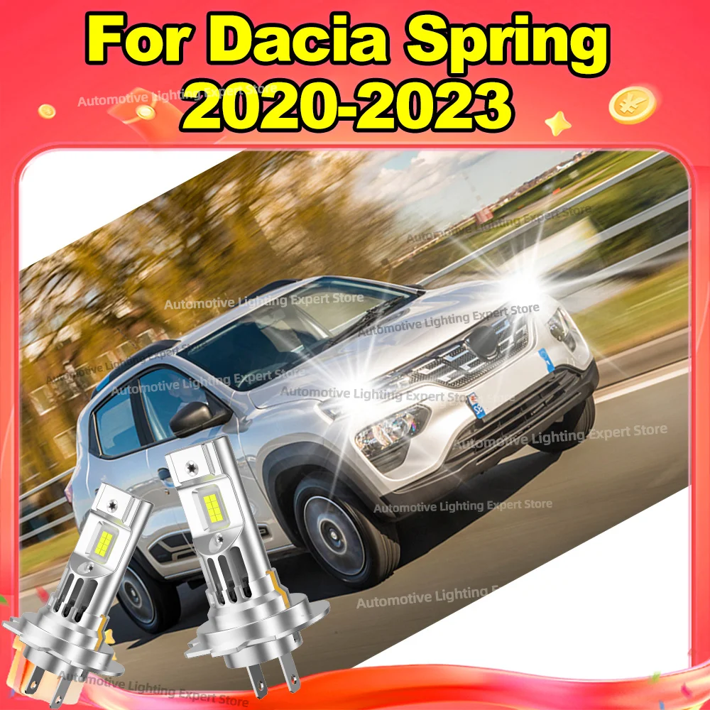 

2PCS LED Bulbs CANBUS Car Headlight Mini Turbo Fan Lamps Plug&Play For Dacia Spring 2020 2021 2022 2023