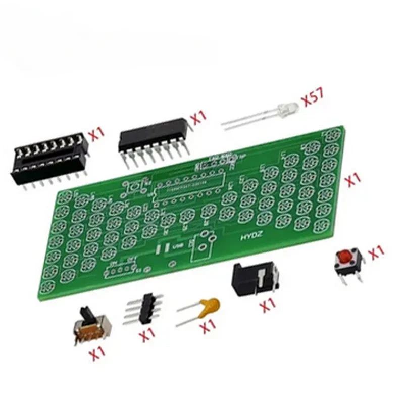 5V Electronic Hourglass DIY Kit Funny Electric Production Kits Precise With LED Lamps Double Layer PCB Board 84*40mm