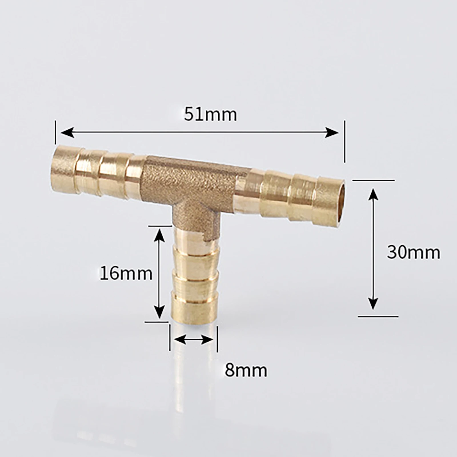 5Pcs/Set Tee T Type 3 Three Way Brass Pipe Fitting Connector Adapter 5/16