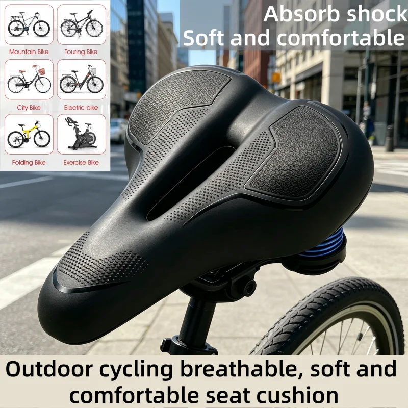 Bike Seat, Mountain Saddle, Cycling Pad-Universal Soft Shock Absorbing Breathable Comfortable for Outdoor Riding Trekking Riding