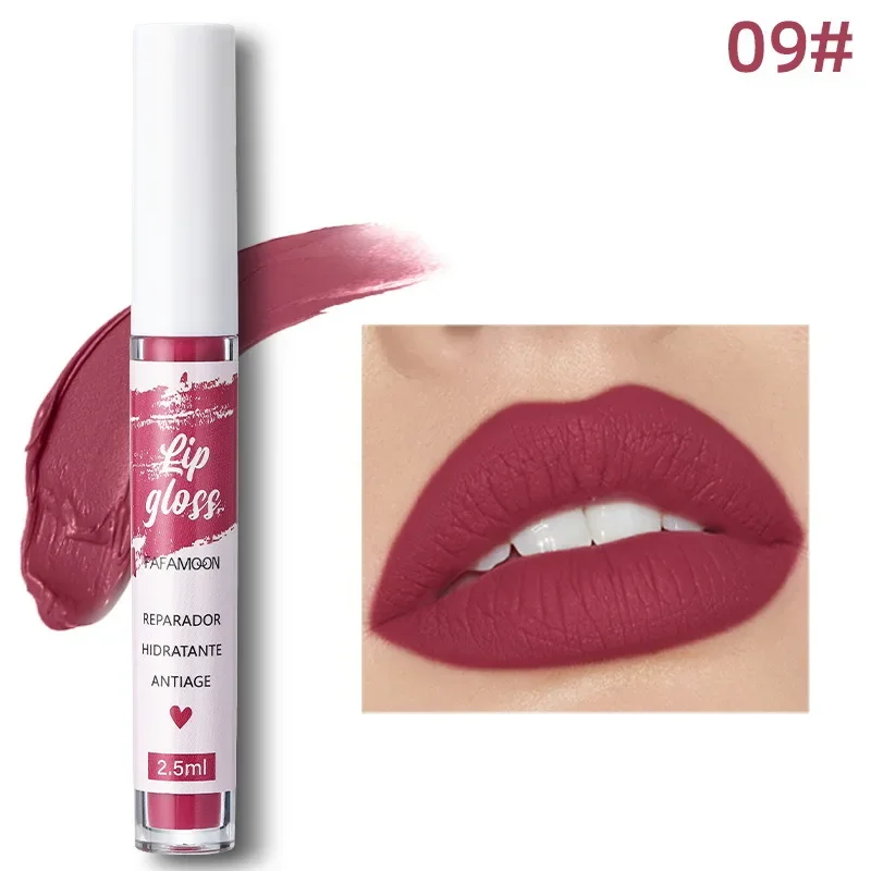 เกาหลี Matte Liquid ลิปสติก Lip Glaze Moisturizing กันน้ําทนทาน Lip Mud Non-stick Cup Rose Red Lip Gloss แต่งหน้า