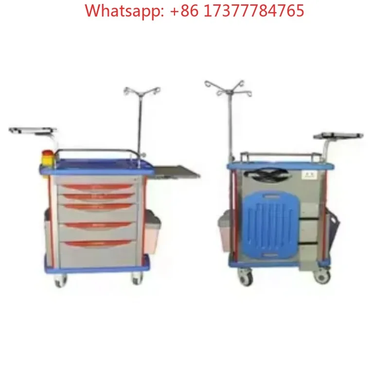 New  SY-R058 Hospital Clinic Emergency Medicine Emergency Trolley with Drawers Trolley Tray ABS Treat Nursing Medical Cart