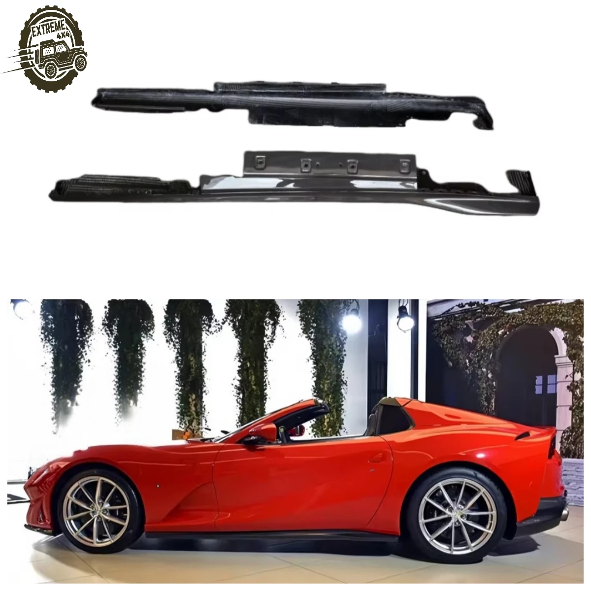 

OEM Style Prepreg Carbon Fiber Side Skirts Auto Part Body Kit Exterior for Ferrari 812 Superfast GTS Upgrade