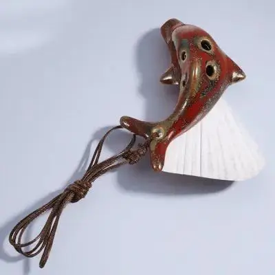 

Creative Dolphin Shaped Ocarina 6-Hole Beginner Wind Instrument For Children Ocarina Durable Resonant Design