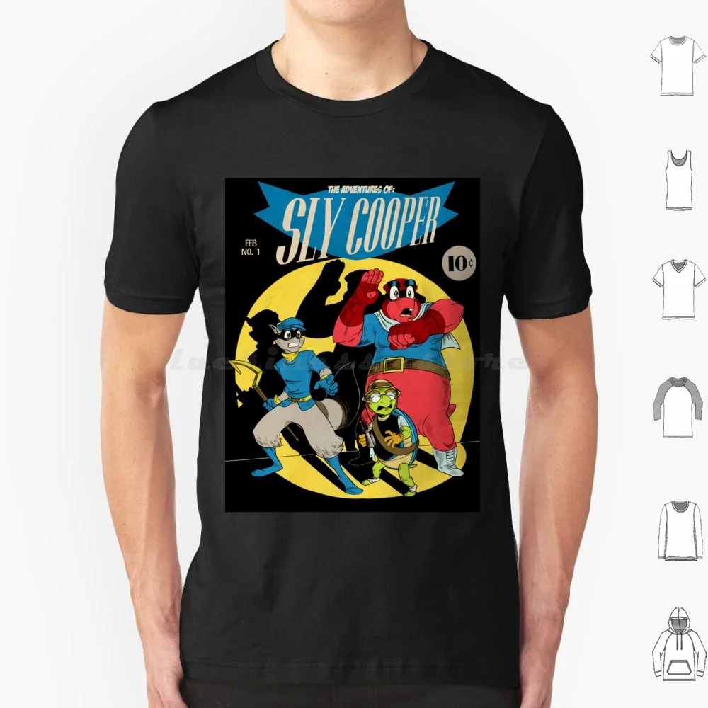 Camiseta de la aventura de Sly Cooper para hombres y mujeres, camisa de dibujos animados Vintage 6xl de los años 90, las aventuras de Sly Cooper, tendencia Sly Cooper Sly