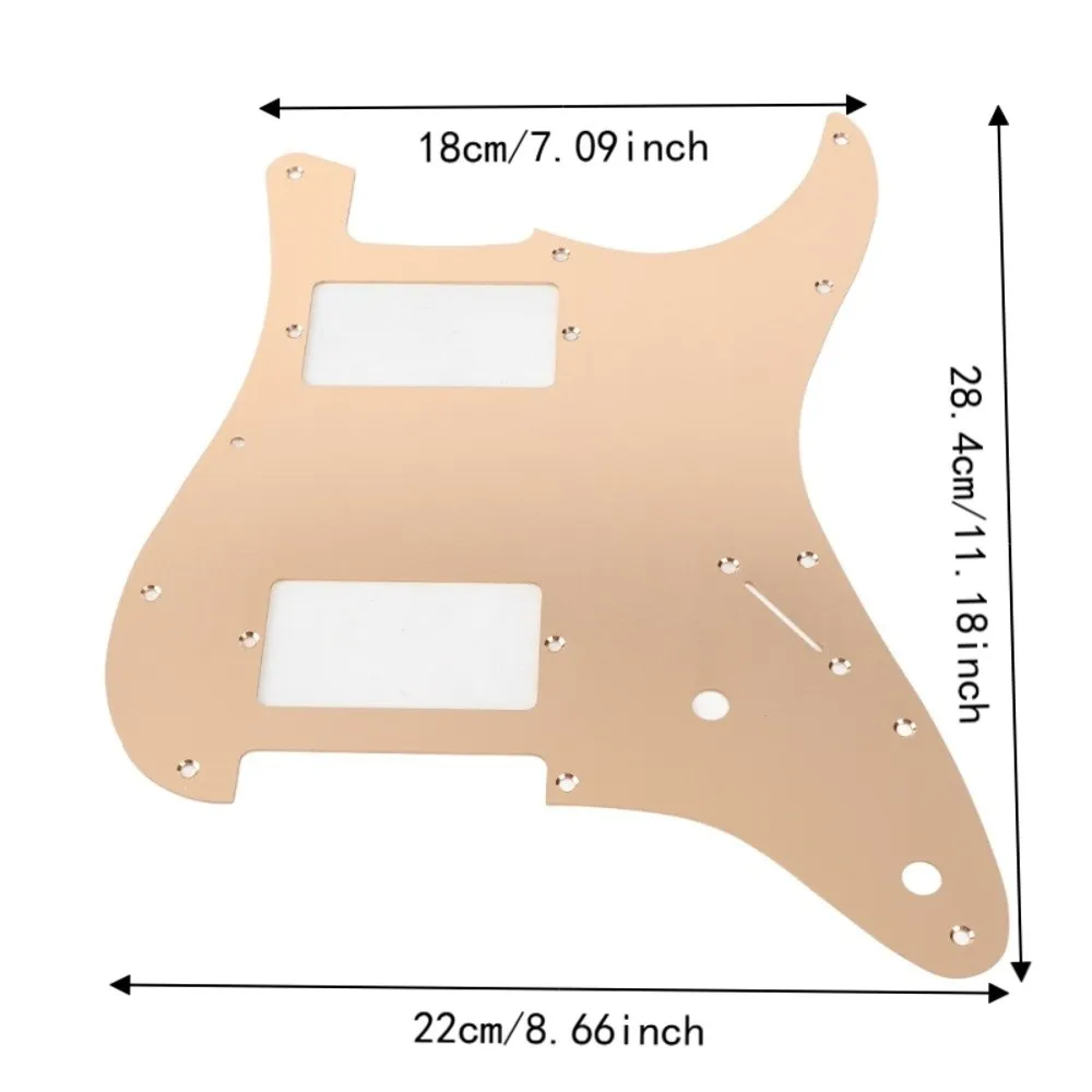 Aluminum Alloy Electric Guitar Pickguard Champagne Gold 11 Hole HH HH For Strat Pickguard Guitar Scratch Plate view 6