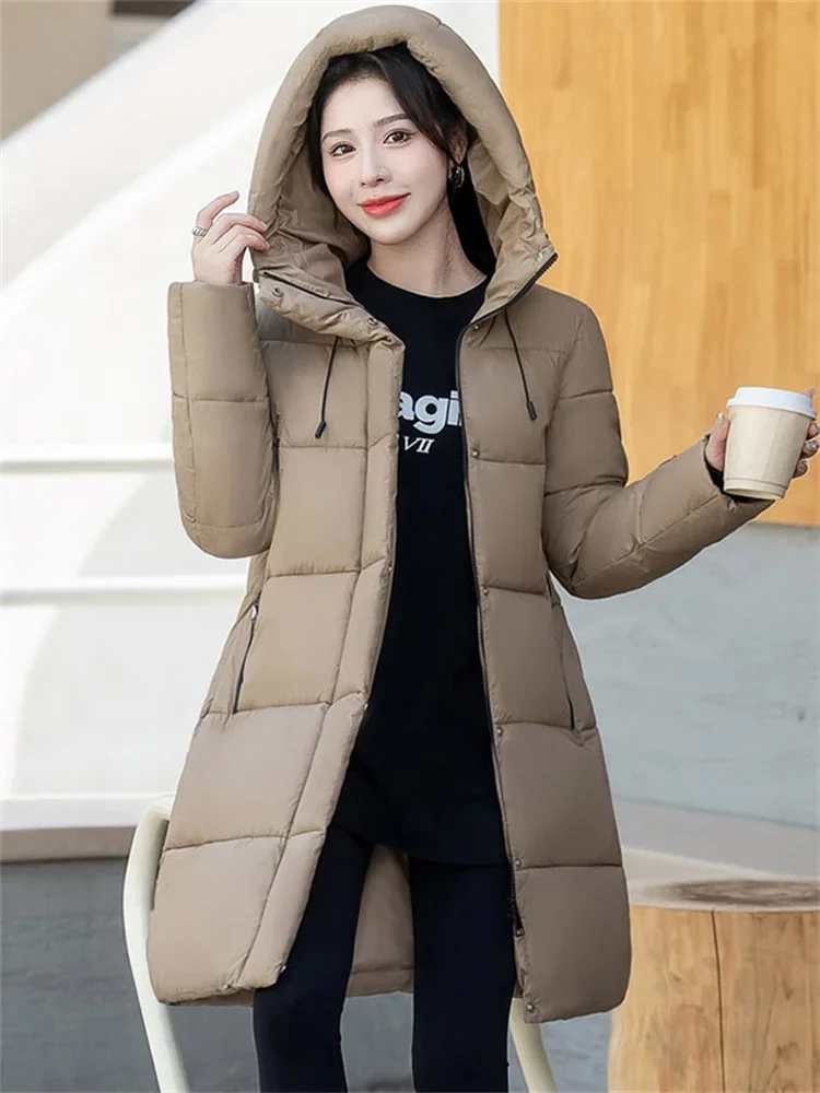 Down Cotton Coat Women Autumn Winter New Fashion White Loose Thick Warmth Bread Jacket Cothing