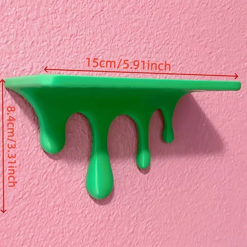 3D Printed Drip Floating Shelf Wall-Mounted Plastic Melting Wall Shelf Irregular Shape Artistic Decorative Wall Bracket