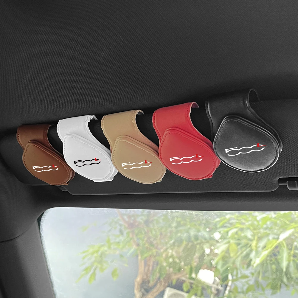 Car Sun Visor Sunglass Holder Clip Sun Visor Ticket Card Clip For Fiat 500 500C 2012 500X 500L Abarth 695 Car Accessories