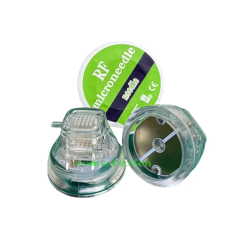 Disposable Green RF Microneedling Cartridge Consumables Gold Plated 10/25/64 Pins Nano For Fractional RF Accessory