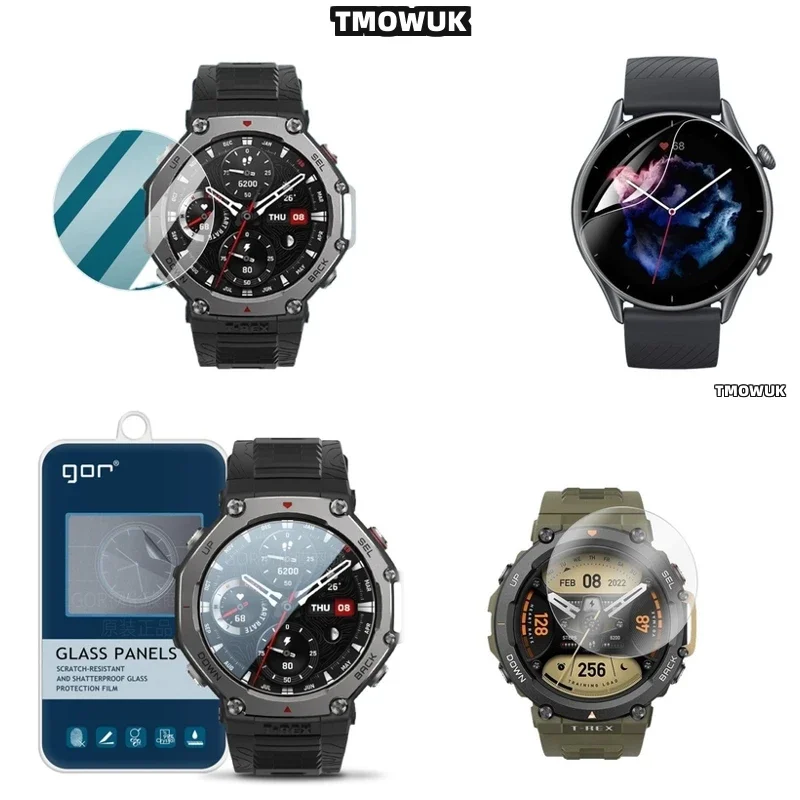 ​​For Amazfit GTR 42 47mm T Rex 2 3 T-Rex Pro 3 Ultra – Ultra-Durable Tempered Glass, HD View​​