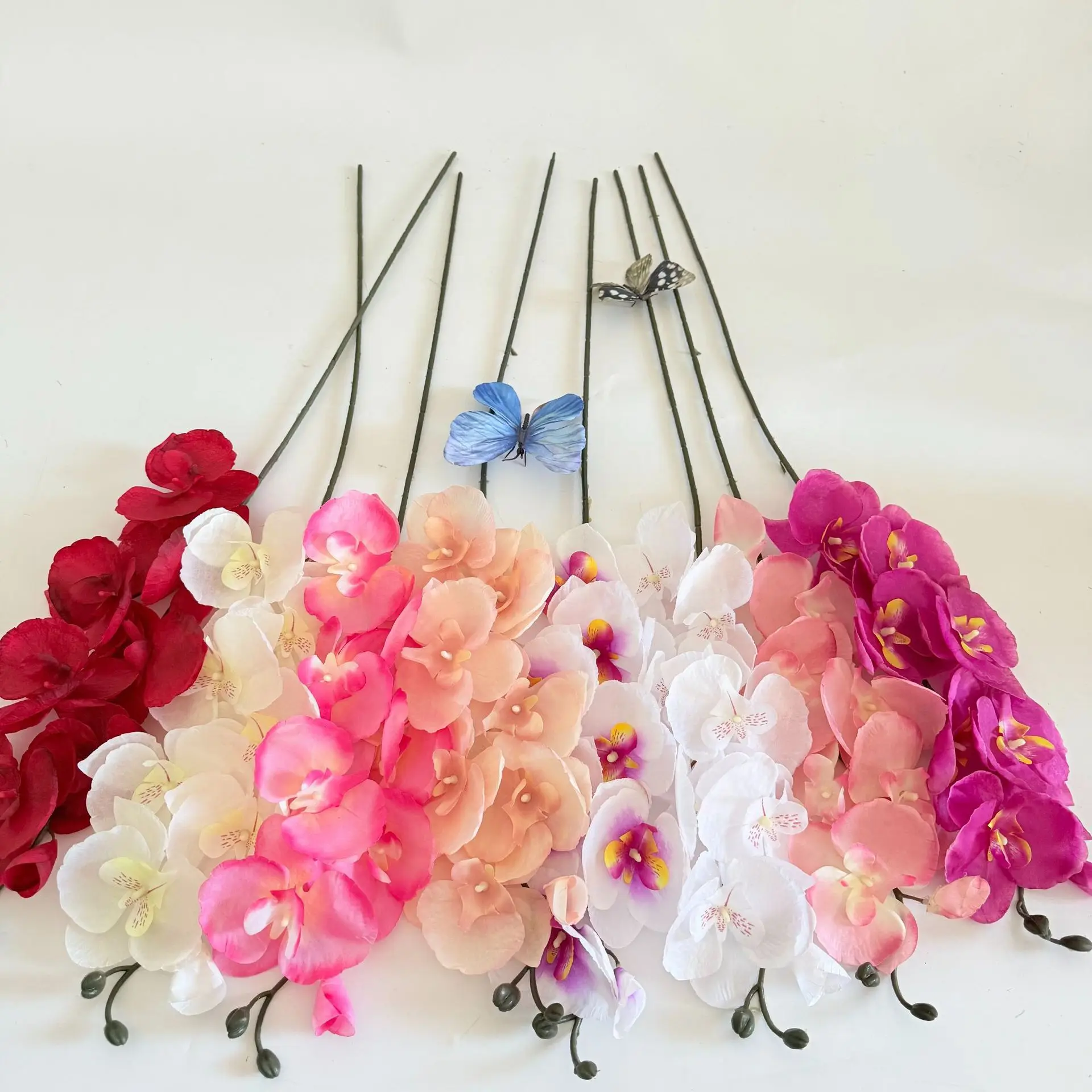 10 Stück Faxu 8-Kopf-Schmetterlingsorchiden DIY Hochzeits-Wegweiser Blumenarrangement Party Heimdekoration Kunstblumen aus Vliesstoff – Detail 2