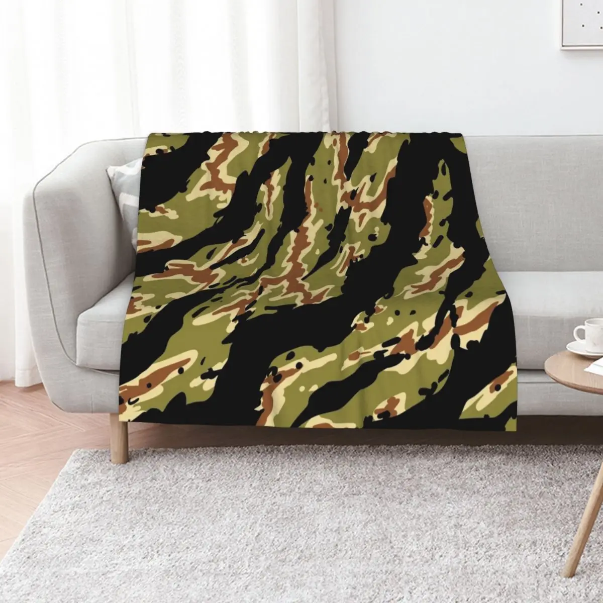 

Vietnam tiger stripe camouflage pattern. green camo. Throw Blanket Softest Extra Large Throw Sofa Quilt Hairy Blankets