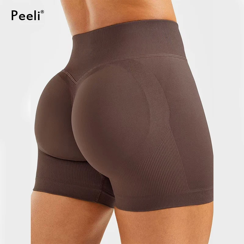 Scrunch Booty Yoga Shorts Women Clothes High Waist Gym Shorts Push Up Biker Shorts Butt Lifting Workout Pants Seamless Leggings