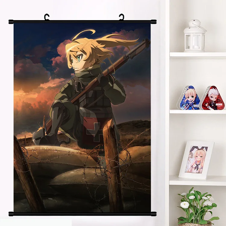 Anime Home Decor Canvas Painting Youjo Senki Saga of Tanya the Evil Tanya Degurechaff Hang Scrolls Poster Picture Wall Art Print