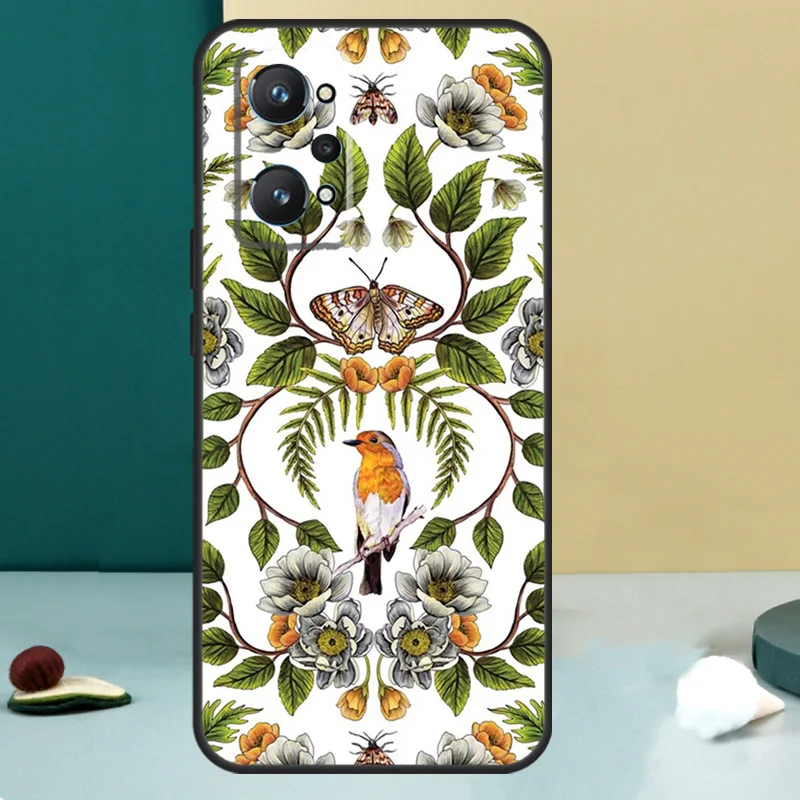 Garden Birds For OPPO Realme C33 C55 C35 C31 C30 C21Y C25 C11 C15 GT Neo 5 3T 2T 8 9 10 11 Pro Plus Case