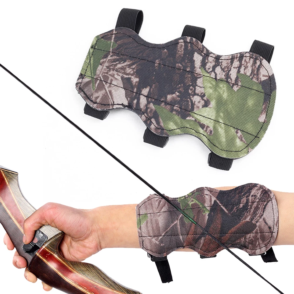 Archery Arm Guard Arm Protector PU Leather Forearm Guard Adjustable Strap Camouflage Archery Armguard Bow Arrow Accessories