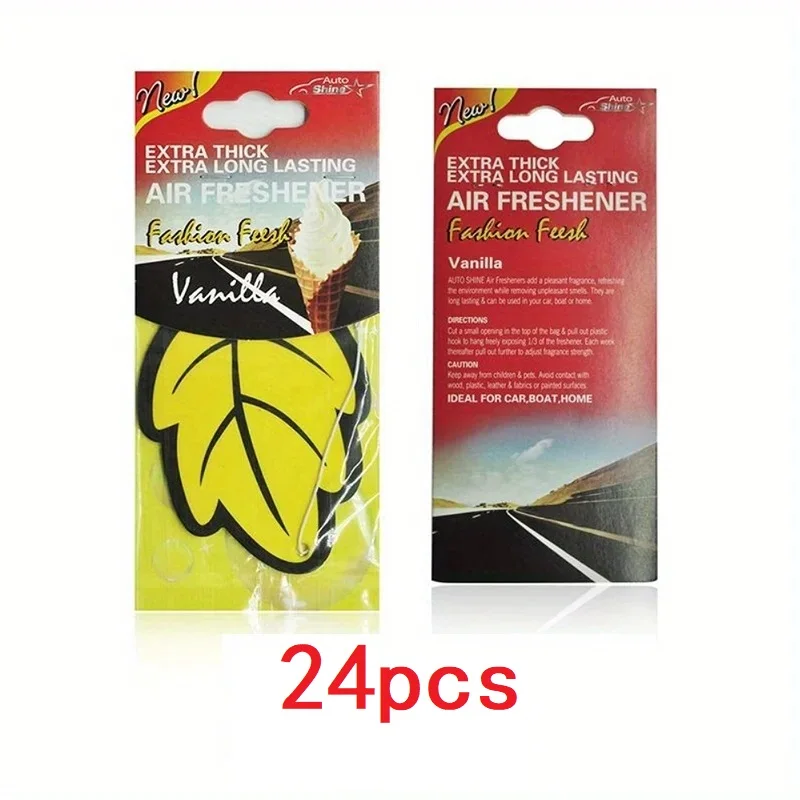 3-60 Stuks Auto Luchtverfrisser Natuurlijke Geurende Thee Papier Auto Opknoping Vanille Parfum Geur Bladvorm Auto accessoires Interieur