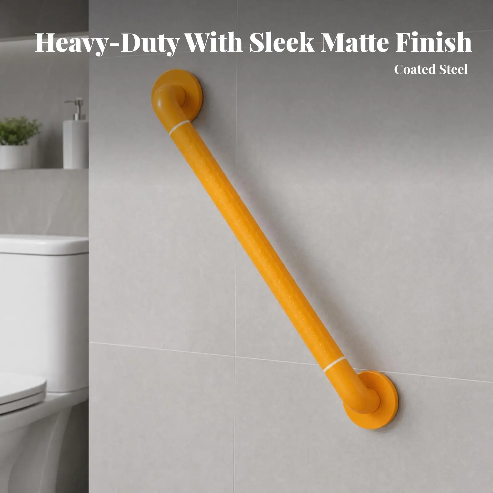 Grab Bar with Anti-Slip Texturing | Sturdy Stainless-Steel Inner Tube, Bathroom Grab Bar, for Shower
