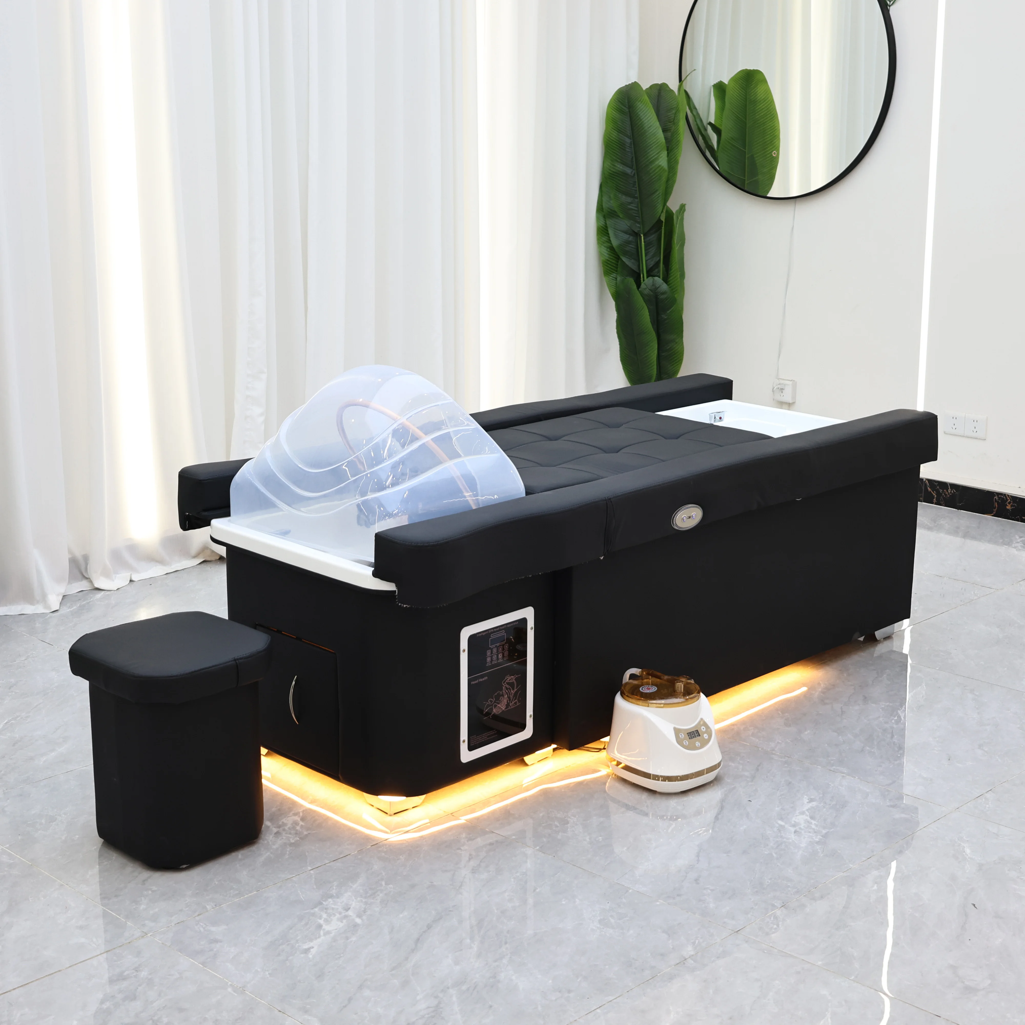 XinSheng 2026 Elektrische Massageliege mit Hebefunktion, Shampoo-Liege, Kopf-SPA-Salonmöbel, Haarwaschbecken, Fußbad – Detail 17