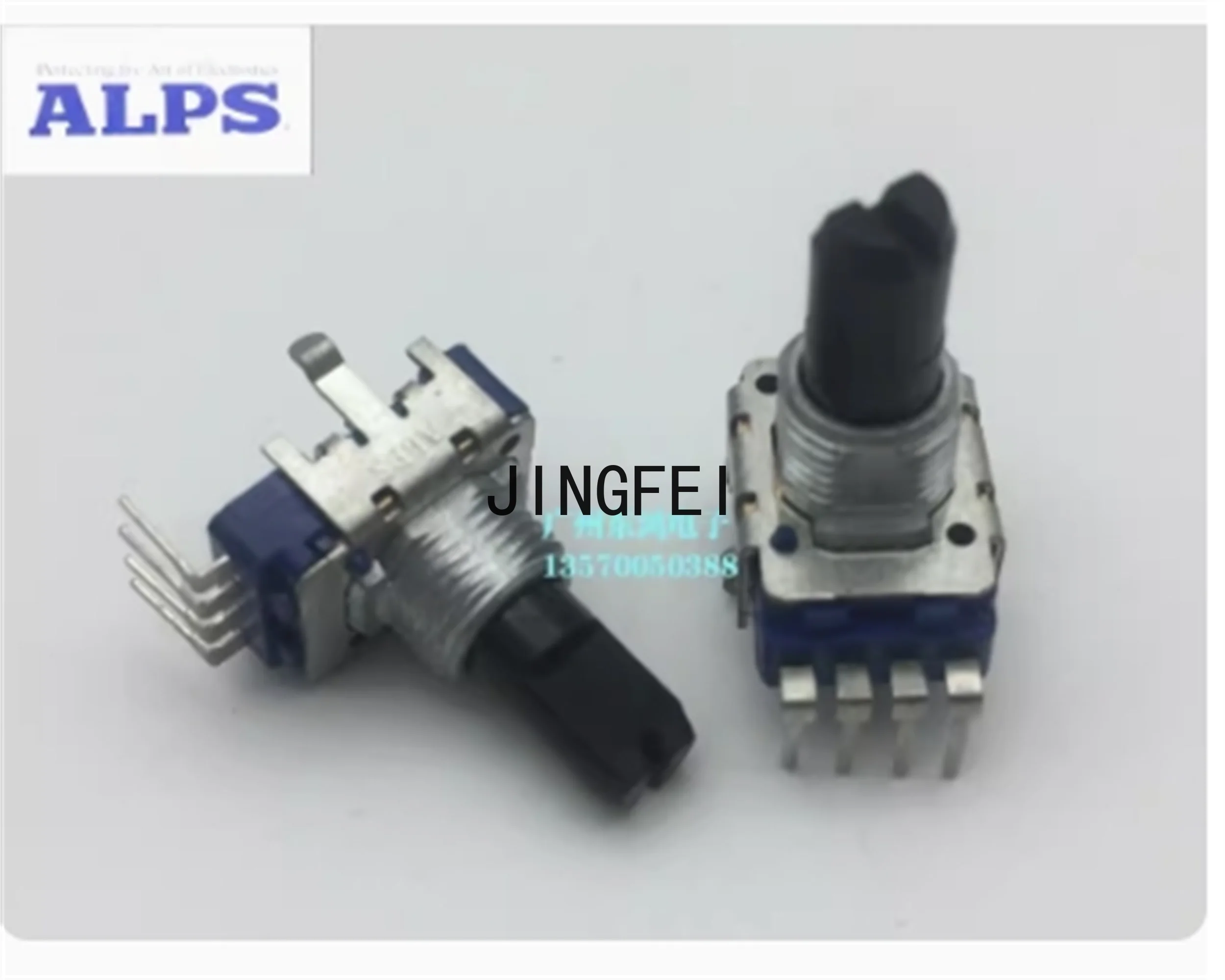 Potenciómetro japonés de un solo enlace ALPS Alps RK11 B5K, 4 pines, longitud del eje 15 mm con funda de eje
