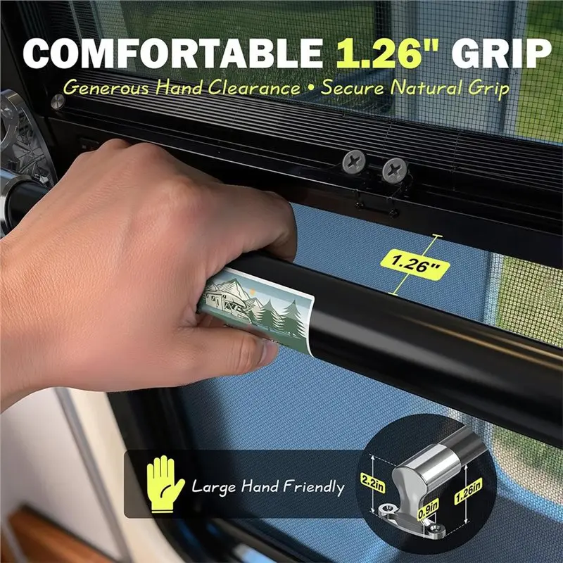 A48P-Adjustable RV Screen Door Handle Grab Bar, 21.7