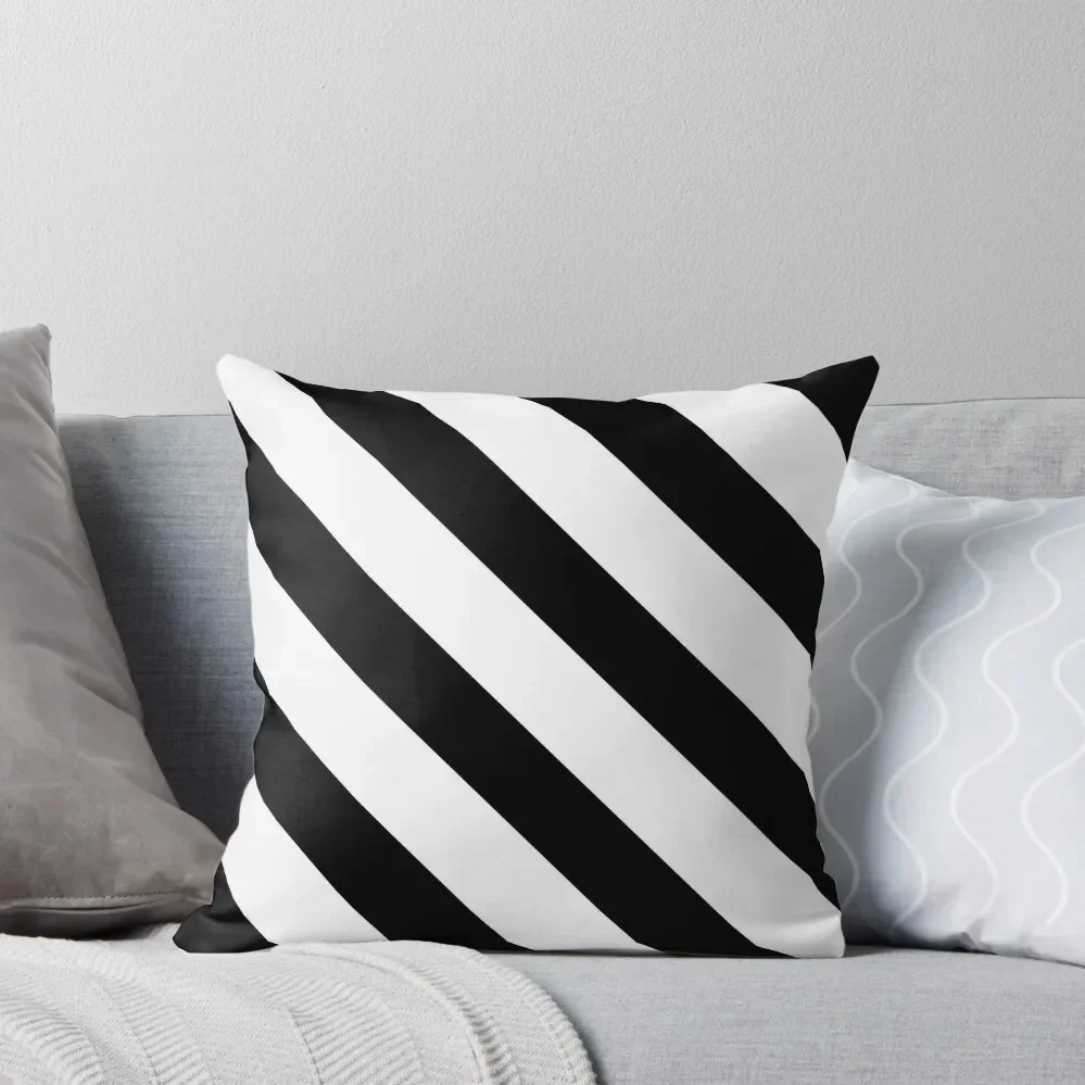 Diagonal Black and White Stripes Throw Pillow Pillowcases Cushion Covers Sofa Cushions Cushions For Decorative Sofa pillow