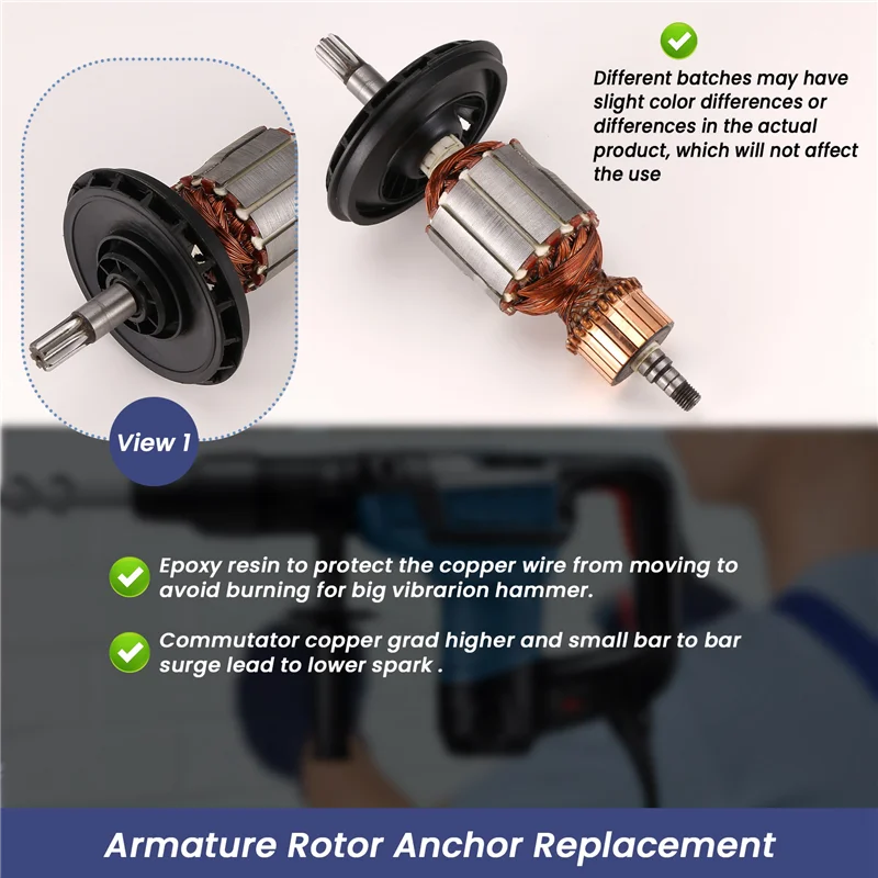 

A53Q-AC220-240V Armature Rotor Anchor Replacement For Rotary Hammer GBH5-40 GBH5-40DE GBH5-40DCE GSH5E GSH5CE