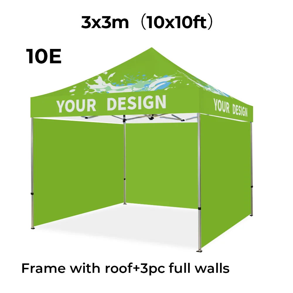 Promotional 3x3 Custom Industrial 10x10 40mm Hexagon Aluminum Frame 600D Pop up Canopy Tent 10x10 Custom Print Canopy Outdoor