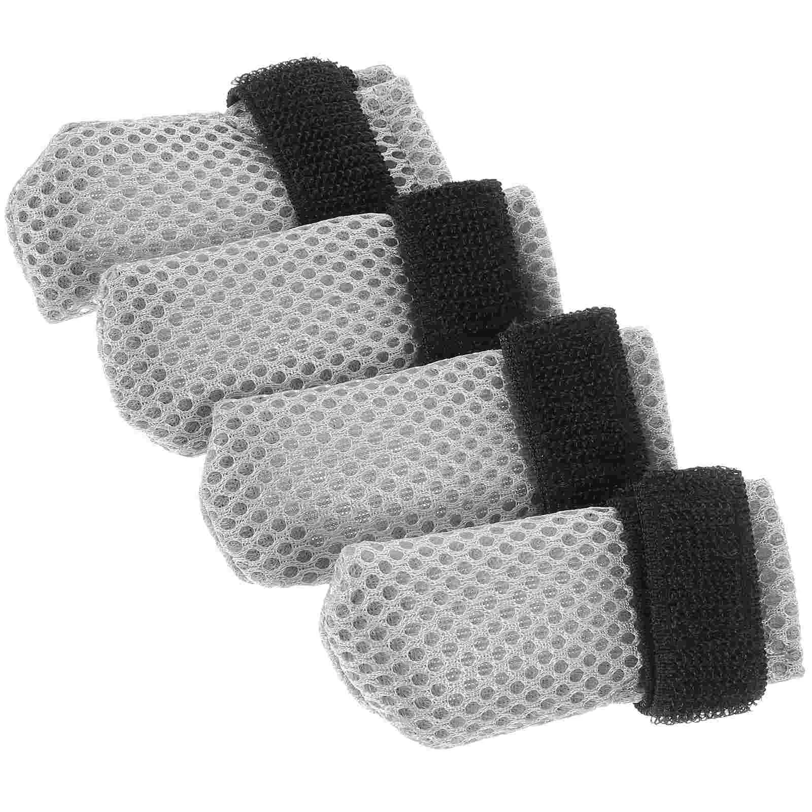 Mitaines pour pieds de chat N64.Caps, chaussures grises pour chats, chaussettes de protection contre les rayures, griffe de chaton, 4 pièces