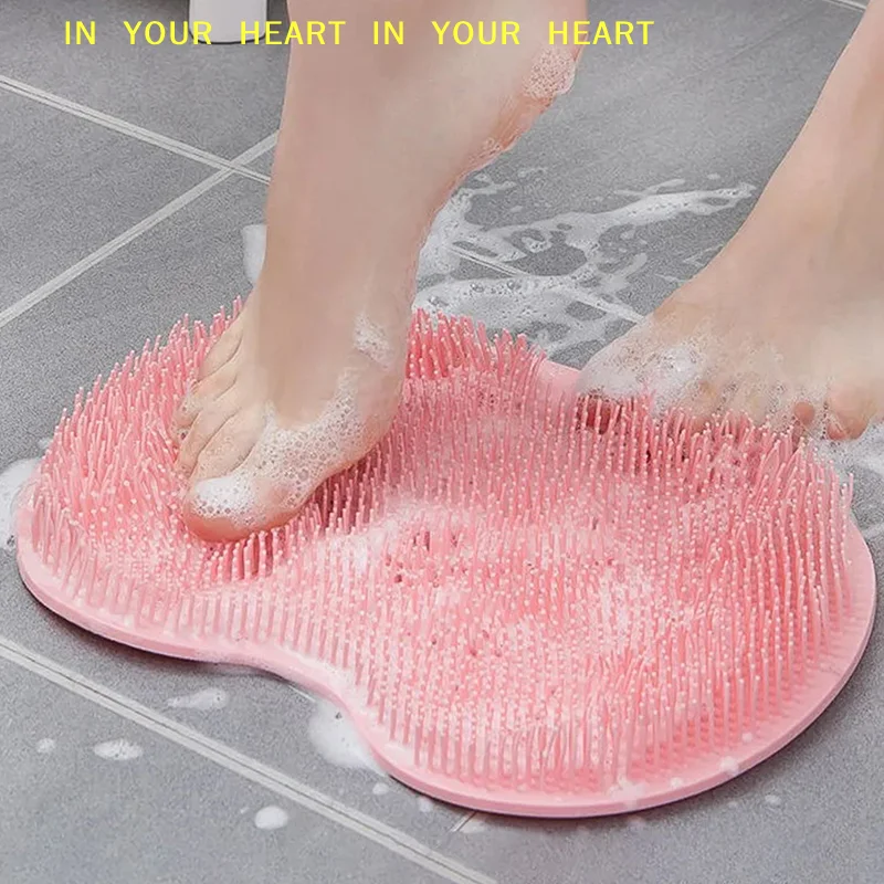 【X】Massage Mat Back Scraper Cleaning Brush Shower Feet Cleaner Wash Mat Multifunction Sucker Wall Mat Rub Foot Arms Body Bath
